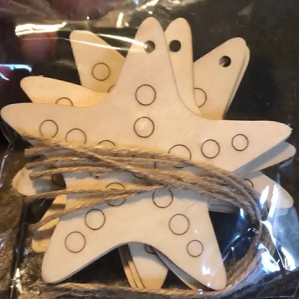 Shore Living wood cut out starfish crafting icons pck of 6 x 4